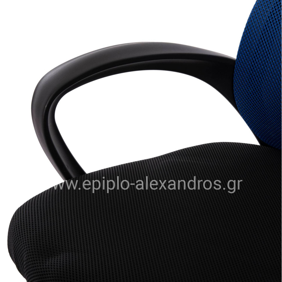 OFFICE CHAIR TRAIL2 HM1193.36 BLUE & BLACK MESH FABRIC-CHROME BASE 61x61x116Hcm.