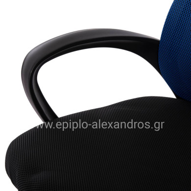 OFFICE CHAIR TRAIL2 HM1193.36 BLUE & BLACK MESH FABRIC-CHROME BASE 61x61x116Hcm.