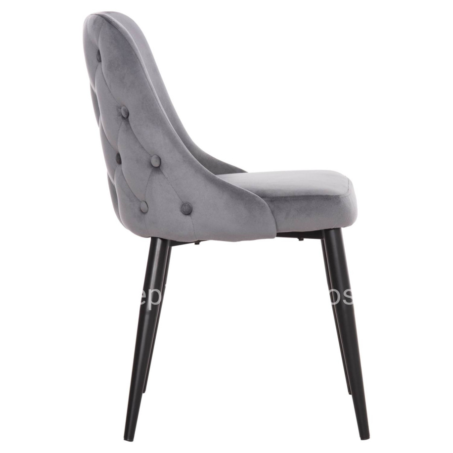 ΚΑΡΕΚΛΑ SERENITY HM8527.11 ΒΕΛΟΥΔΟ ΓΚΡΙ ΜΕ ΜΑΥΡΑ ΜΕΤΑΛΛΙΚΑ ΠΟΔΙΑ 51x54x83,5Υεκ.