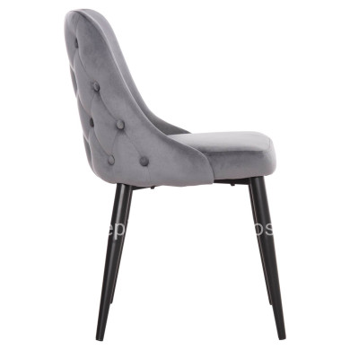 ΚΑΡΕΚΛΑ SERENITY HM8527.11 ΒΕΛΟΥΔΟ ΓΚΡΙ ΜΕ ΜΑΥΡΑ ΜΕΤΑΛΛΙΚΑ ΠΟΔΙΑ 51x54x83,5Υεκ.