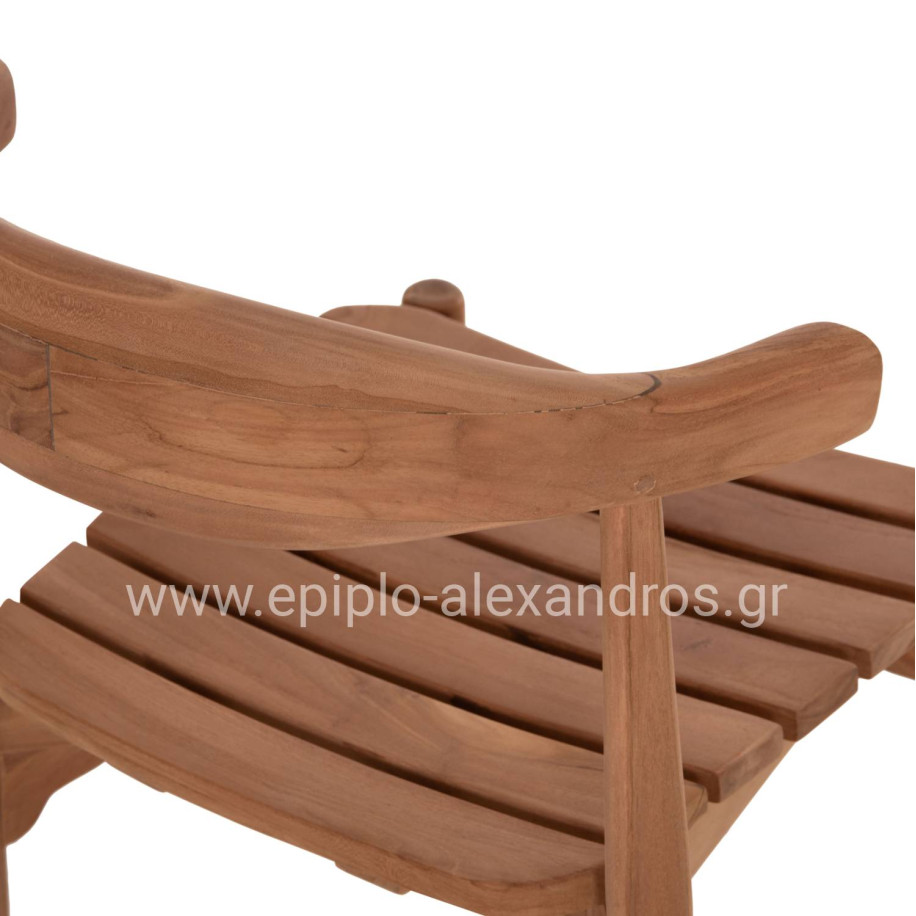ΚΑΡΕΚΛΑ ΤΡΑΠΕΖΑΡΙΑΣ ΕΞ.ΧΩΡΟΥ DONNY HM6378 ΞΥΛΟ TEAK 52x54x74Υεκ.