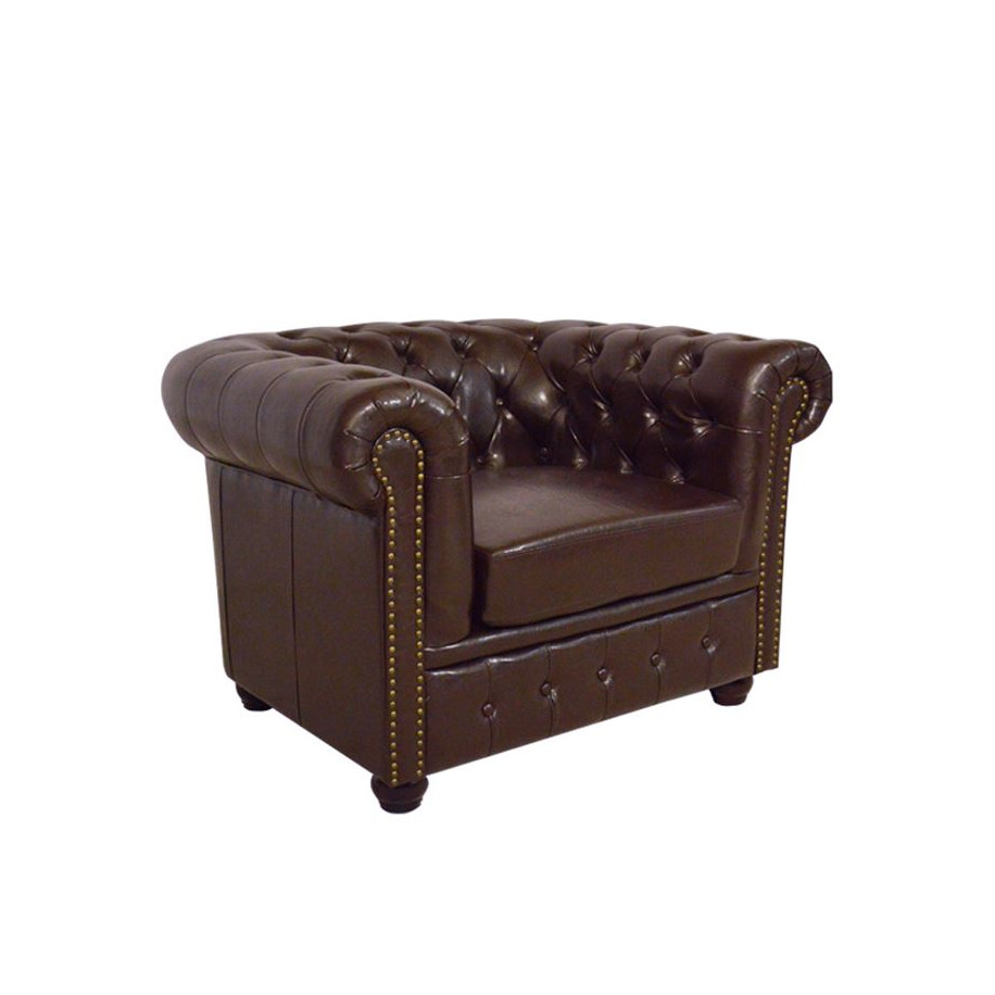 ΠΟΛΥΘΡΟΝΑ T.CHESTERFIELD POLINA HM3011.01 PU ΣΚΟΥΡΟ ΚΑΦΕ 110x90x73Yεκ.