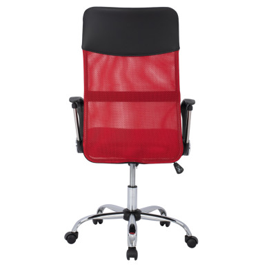 Office chair HM1000.07 Black Red Mesh chromed leg 61x58x118