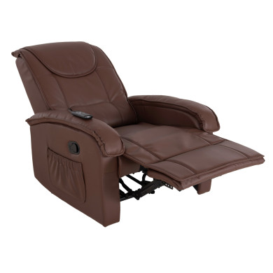 ΠΟΛΥΘΡΟΝΑ RELAX ΜΕ ΜΗΧΑΝΙΣΜΟ MASSAGE ROCCA HM0026.03 PU ΚΑΦΕ ΣΚΟΥΡΟ 80x96x97 εκ.