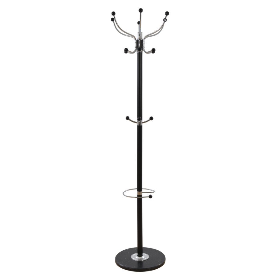 ΚΑΛΟΓΕΡΟΣ ΜΕΤΑΛΛΙΚΟΣ JUDE HM0040.01 ΠΕΡΙΣΤΡΕΦΟΜΕΝΟΣ ΜΑΥΡΟΣ ΜΕ ΜΑΡΜΑΡΟ Φ 37xΥ176 εκ.