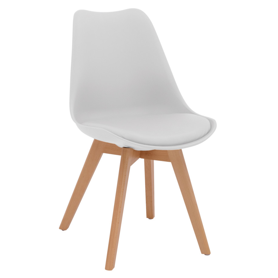 Chair Vegas HM0033.01-wooden legs-white seat-47x56,6x82Υ cm