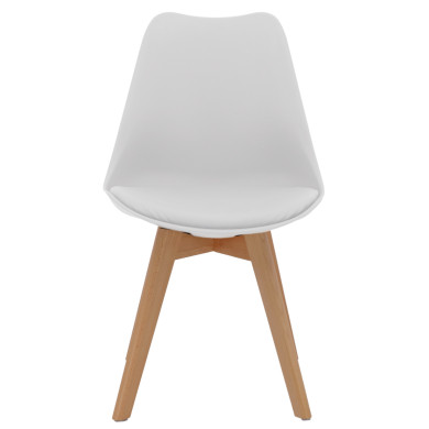 Chair Vegas HM0033.01-wooden legs-white seat-47x56,6x82Υ cm