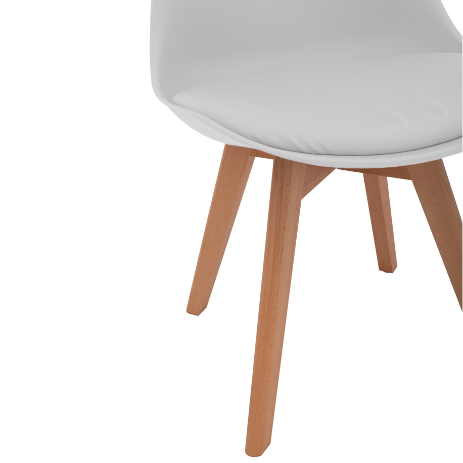 Chair Vegas HM0033.01-wooden legs-white seat-47x56,6x82Υ cm