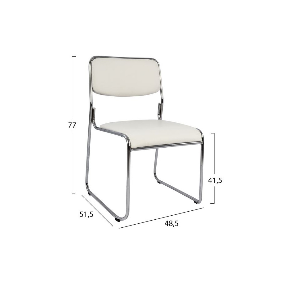 ΚΑΡΕΚΛΑ ΓΡΑΦΕΙΟΥ ΣΥΝΕΡΓΑΣΙΑΣ MABEL HM1019.02 ΣΕ ΧΡΩΜΑ ΛΕΥΚΟ 48,5x51,5x77Yεκ.