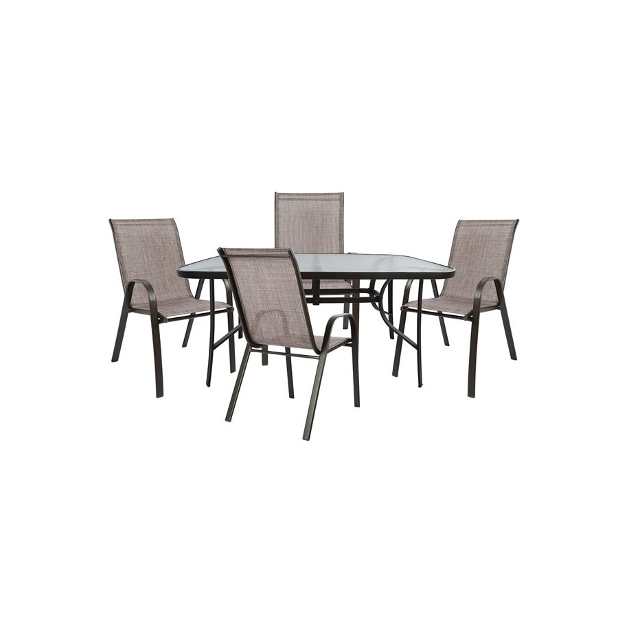 ΣΕΤ ΤΡΑΠΕΖΑΡΙΑΣ ΚΑΦΕ ΜΕΤΑΛΛΙΚΟ 5ΤΜΧ ΜΕ 4 ΚΑΡΕΚΛΕΣ & ΤΡΑΠΕΖΙ 150Χ90 HM5201