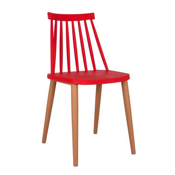 Dining chair HM8052.07 Vanessa red with metallic legs 42,5x47x81,5cm