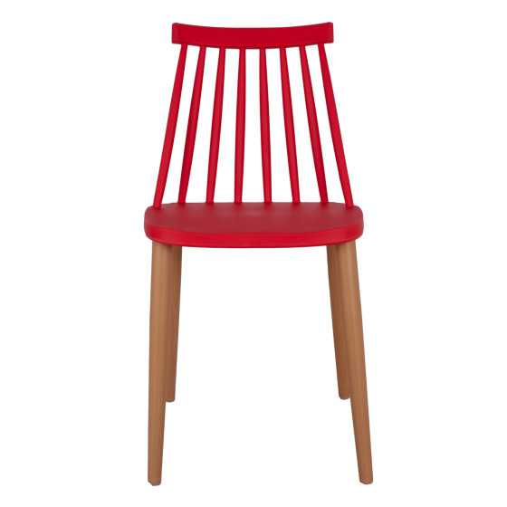 Dining chair HM8052.07 Vanessa red with metallic legs 42,5x47x81,5cm