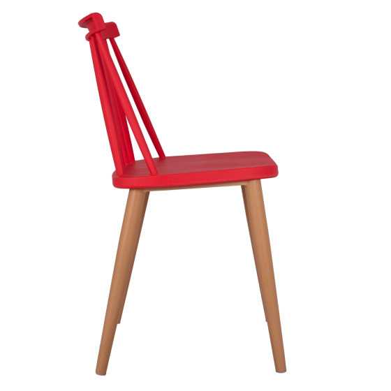 Dining chair HM8052.07 Vanessa red with metallic legs 42,5x47x81,5cm