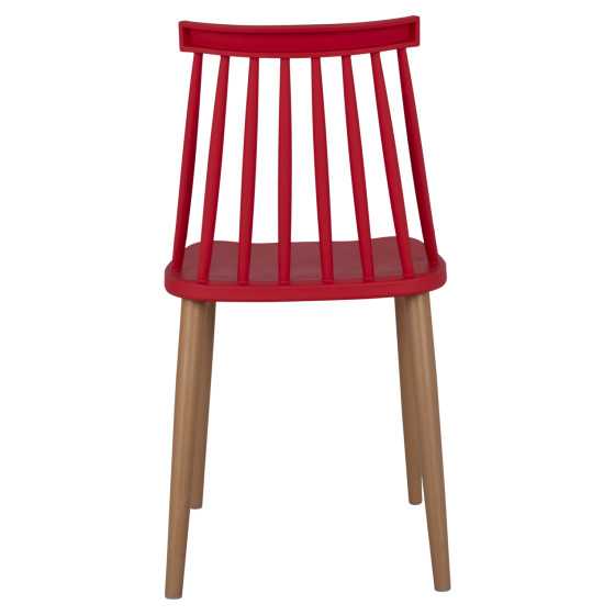 Dining chair HM8052.07 Vanessa red with metallic legs 42,5x47x81,5cm