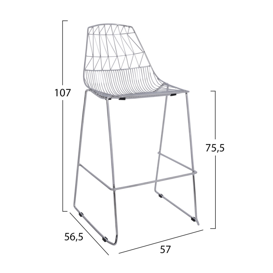 Bar Stool Metallic HM5465.100 Lux Chromed color 57x56,5x107cm
