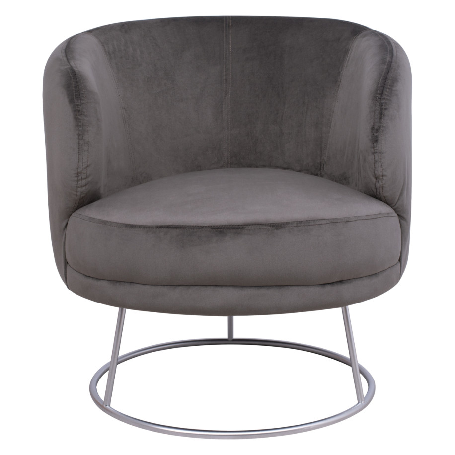 ΠΟΛΥΘΡΟΝΑ ARIEN ΓΚΡΙ ΒΕΛΟΥΔΟ ΜΕ ΑΣΗΜΙ ΒΑΣΗ HM8403.01 80x75x82Υ εκ.