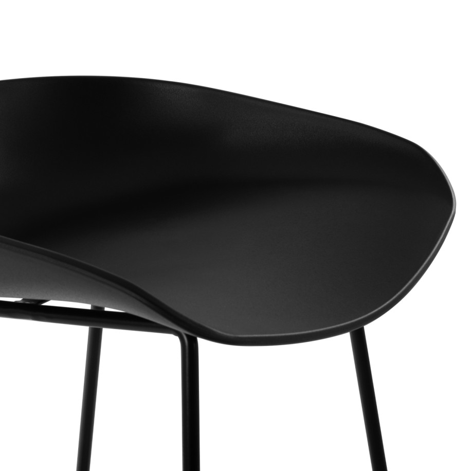 ΣΚΑΜΠΟ ΜΕΤΑΛΛΙΚΟ NAILA HM8450.02 ΜΕ ΚΑΘΙΣΜΑ PP ΜΑΥΡΟ 47x47x83 εκ.