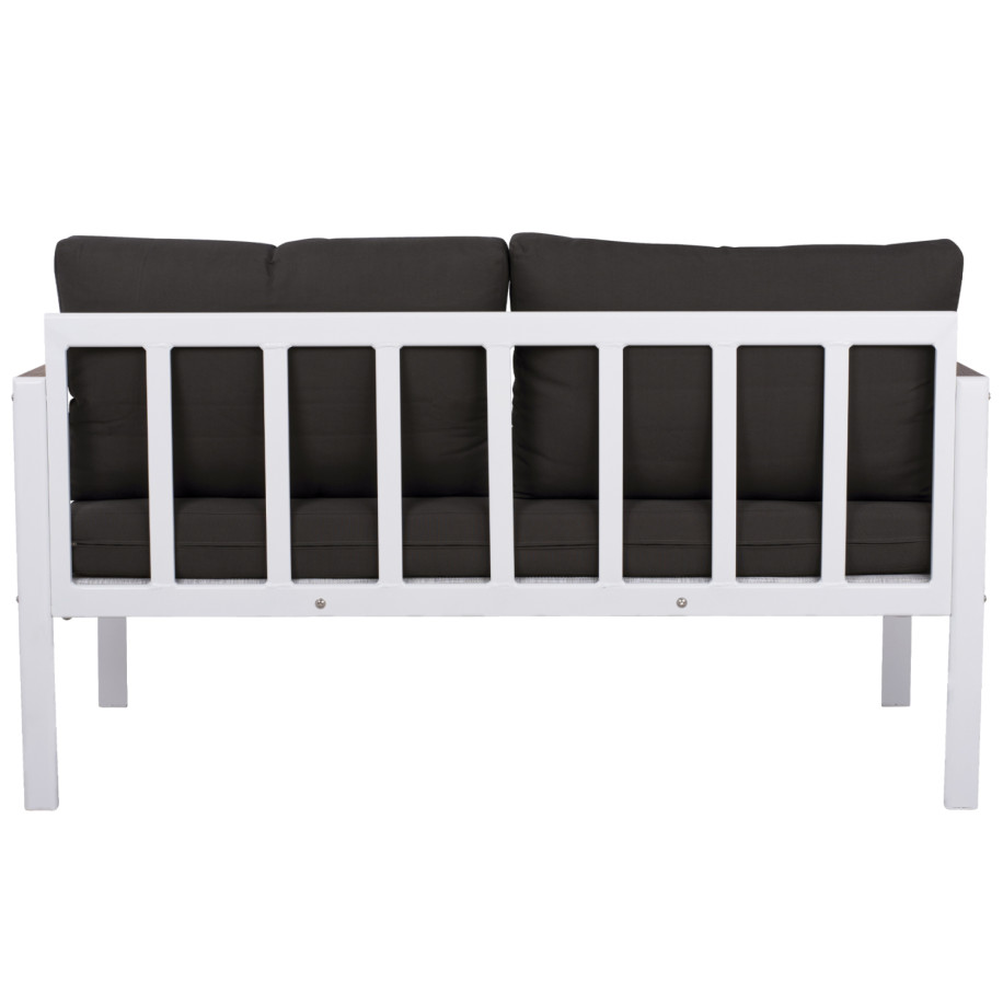 ΚΑΝΑΠΕΣ 2-ΘΕΣΙΟΣ SAFIYA HM5523.01 ΑΛΟΥΜΙΝΙΟ ΛΕΥΚΟ-ΑΝΘΡΑΚΙ ΜΑΞΙΛΑΡΙΑ 144x70x85Υεκ