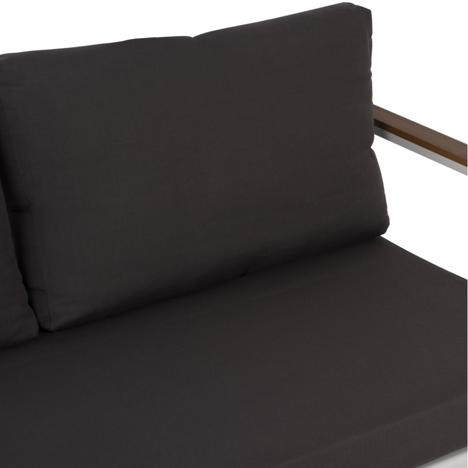 ΚΑΝΑΠΕΣ 2-ΘΕΣΙΟΣ SAFIYA HM5523.01 ΑΛΟΥΜΙΝΙΟ ΛΕΥΚΟ-ΑΝΘΡΑΚΙ ΜΑΞΙΛΑΡΙΑ 144x70x85Υεκ