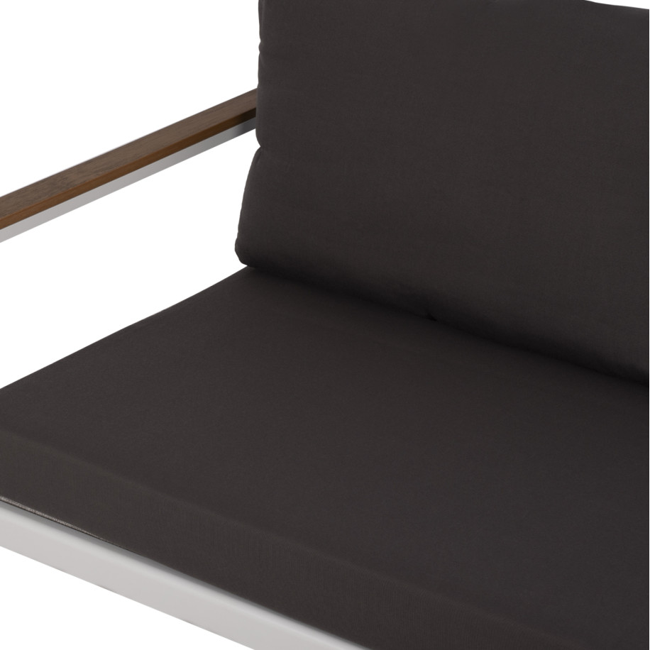 ΚΑΝΑΠΕΣ 2-ΘΕΣΙΟΣ SAFIYA HM5523.01 ΑΛΟΥΜΙΝΙΟ ΛΕΥΚΟ-ΑΝΘΡΑΚΙ ΜΑΞΙΛΑΡΙΑ 144x70x85Υεκ