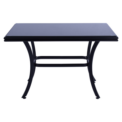 ΤΡΑΠΕΖΙ ΑΛΟΥΜΙΝΙΟΥ JAXEN HM5533.02 ΜΑΥΡΟ-ΓΥΑΛΙ ΑΣΦΑΛΕΙΑΣ&TEXTILENE 120x70x78Υεκ