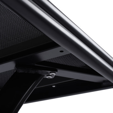 ΤΡΑΠΕΖΙ ΑΛΟΥΜΙΝΙΟΥ JAXEN HM5533.02 ΜΑΥΡΟ-ΓΥΑΛΙ ΑΣΦΑΛΕΙΑΣ&TEXTILENE 120x70x78Υεκ