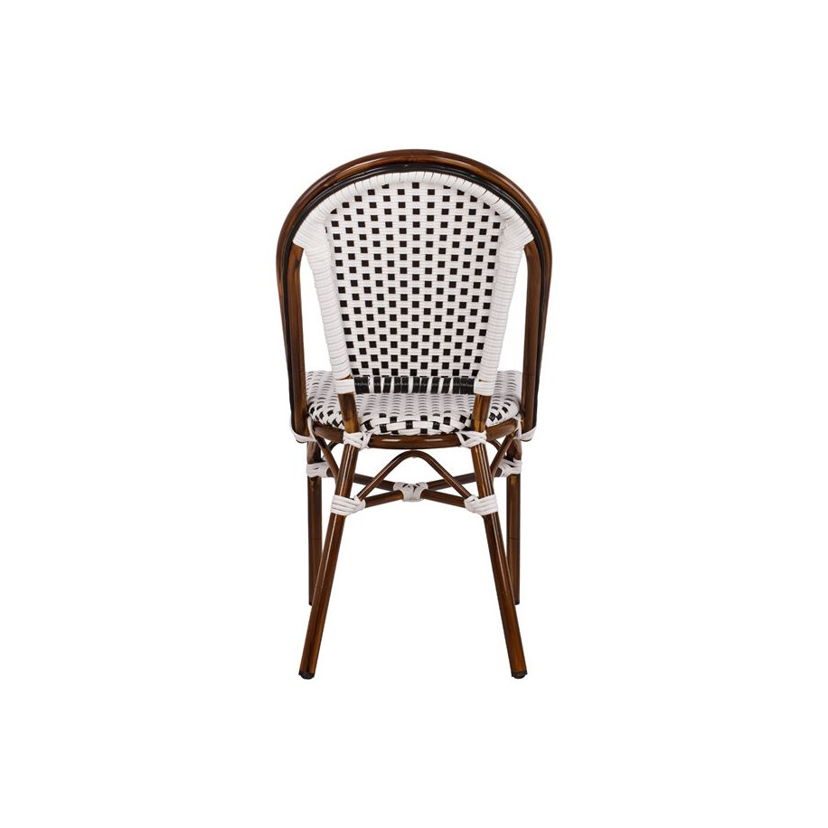 ΚΑΡΕΚΛΑ BISTRO ΑΛΟΥΜΙΝΙΟΥ BAMBOO LOOK ΜΕ ΛΕΥΚΟ-ΜΑΥΡΟ RATTAN HM5566.01 45x54x90Υεκ.