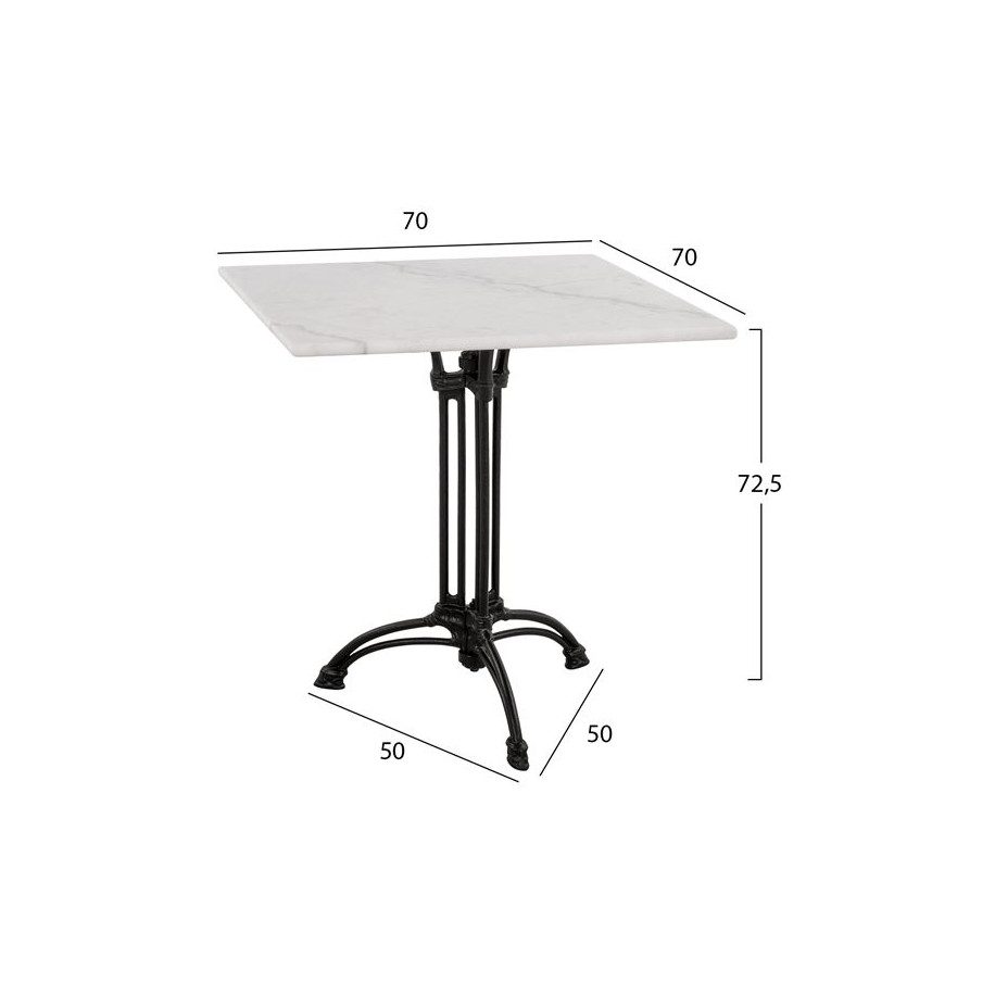 ΤΡΑΠΕΖΙ CERAPHIN ΜΕ 3ΝΥΧΗ ΒΑΣΗ ΑΠΟ ΜΑΝΤΕΜΙ HM5611 ΜΕ ΜΑΡΜΑΡΟ 70Χ70Χ72,5Υ εκ.