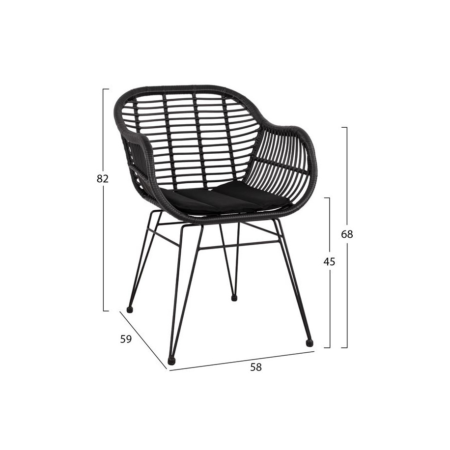 ΣΕΤ 5ΤΜΧ ALLEGRA WICKER ΜΕ ΤΡΑΠΕΖΙ 140X80Χ78Υ ΜΠΕΖ & ΜΑΥΡΟ ΧΡΩΜΑ HM10508