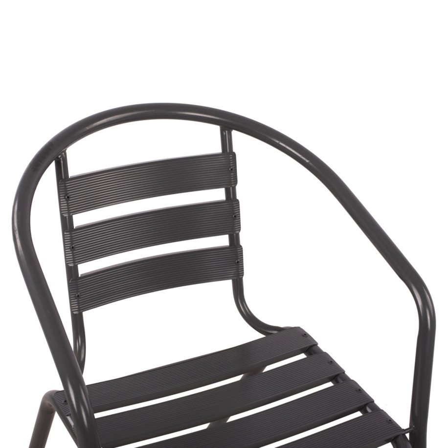 ΣΕΤ 3ΤΜΧ ΜΕ ΤΡΑΠΕΖΙ FIGO 70Χ70Χ72Υ & ΠΟΛΥΘΡΟΝΕΣ LAURA ΓΚΡΙ ΧΡΩΜΑ HM10469