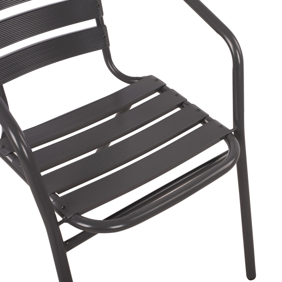 ΣΕΤ 3ΤΜΧ ΜΕ ΤΡΑΠΕΖΙ FIGO 70Χ70Χ72Υ & ΠΟΛΥΘΡΟΝΕΣ LAURA ΓΚΡΙ ΧΡΩΜΑ HM10469