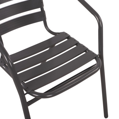 ΣΕΤ 3ΤΜΧ ΜΕ ΤΡΑΠΕΖΙ FIGO 70Χ70Χ72Υ & ΠΟΛΥΘΡΟΝΕΣ LAURA ΓΚΡΙ ΧΡΩΜΑ HM10469