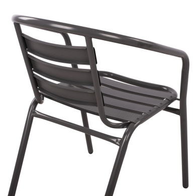 ΣΕΤ 3ΤΜΧ ΜΕ ΤΡΑΠΕΖΙ FIGO 70Χ70Χ72Υ & ΠΟΛΥΘΡΟΝΕΣ LAURA ΓΚΡΙ ΧΡΩΜΑ HM10469