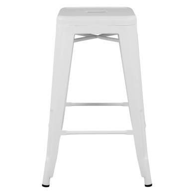 ΣΚΑΜΠΟ ΜΕΣΑΙΟΥ ΥΨΟΥΣ ΜΕΤΑΛΛΙΚΟ HM8573.21 MELITA ΣΕ ΛΕΥΚΟ ΜΑΤ 43x43x67Yεκ.