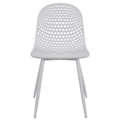 ΚΑΡΕΚΛΑ ΠΟΛΥΠΡΟΠΥΛΕΝΙΟΥ MILANA HM8512.01 ΛΕΥΚΟ ΜΕ ΜΕΤΑΛΛΙΚΑ ΠΟΔΙΑ 45X51X84Υ εκ.