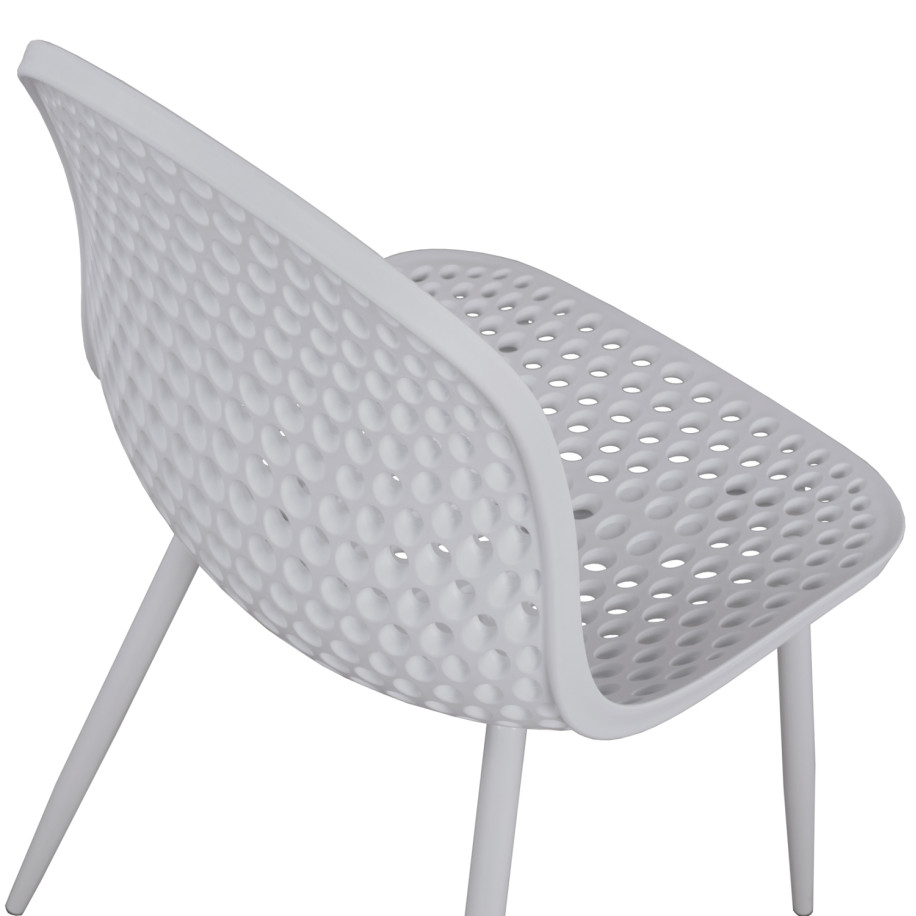 ΚΑΡΕΚΛΑ ΠΟΛΥΠΡΟΠΥΛΕΝΙΟΥ MILANA HM8512.01 ΛΕΥΚΟ ΜΕ ΜΕΤΑΛΛΙΚΑ ΠΟΔΙΑ 45X51X84Υ εκ.