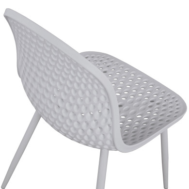 ΚΑΡΕΚΛΑ ΠΟΛΥΠΡΟΠΥΛΕΝΙΟΥ MILANA HM8512.01 ΛΕΥΚΟ ΜΕ ΜΕΤΑΛΛΙΚΑ ΠΟΔΙΑ 45X51X84Υ εκ.