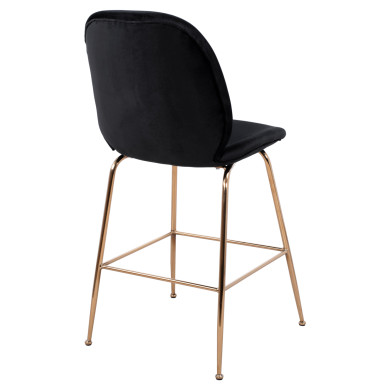 ΣΚΑΜΠΟ ΜΕΣΑΙΟΥ ΥΨΟΥΣ NORA HM8524.04 ΒΕΛΟΥΔΟ ΜΑΥΡΟ & ΧΡΥΣΟ ΜΕΤΑΛΛΙΚΟ ΣΚΕΛΕΤΟ 48x61x103Υ εκ.