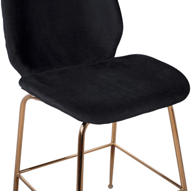 ΣΚΑΜΠΟ ΜΕΣΑΙΟΥ ΥΨΟΥΣ NORA HM8524.04 ΒΕΛΟΥΔΟ ΜΑΥΡΟ & ΧΡΥΣΟ ΜΕΤΑΛΛΙΚΟ ΣΚΕΛΕΤΟ 48x61x103Υ εκ.