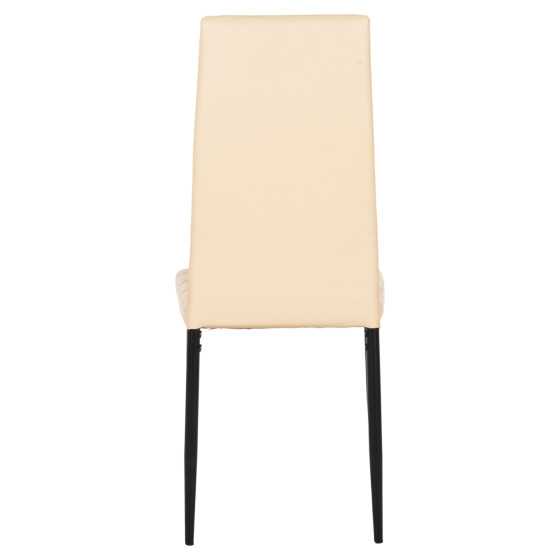 DINING CHAIR LADY HM0037.25 CREAM WHITE PU-BLACK METAL FRAME K/D 42x44x95Hcm
