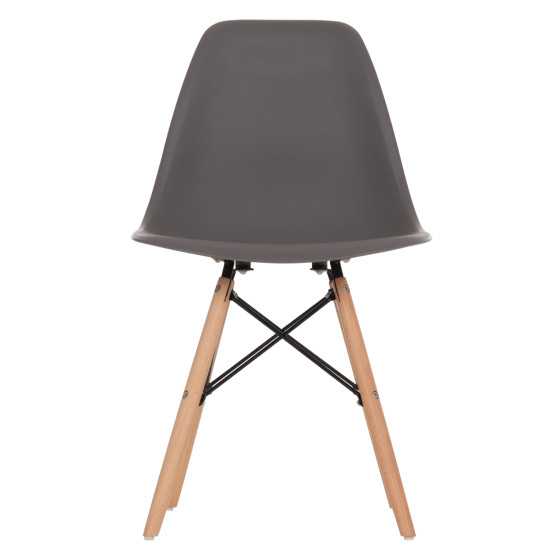 Chair with wooden legs and seat Twist PP Grey HM8460.10 46x50x82 cm