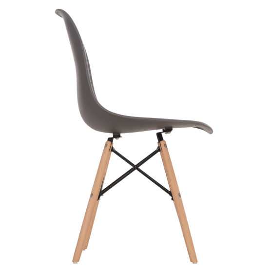 Chair with wooden legs and seat Twist PP Grey HM8460.10 46x50x82 cm