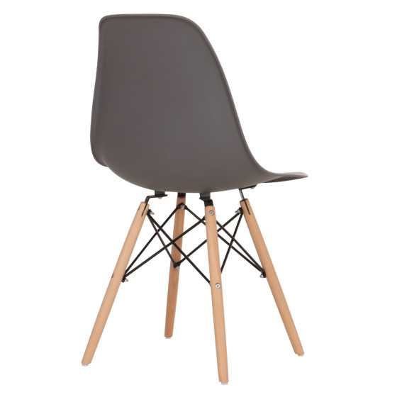 Chair with wooden legs and seat Twist PP Grey HM8460.10 46x50x82 cm