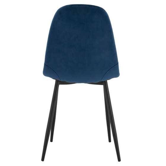 Chair Leonardo Velvet Blue with Metallic Legs HM00100.08 43x54x88 cm.