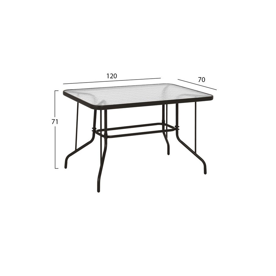 ΣΕΤ 5 ΤΜΧ ΤΡΑΠΕΖΙ ΜΕΤΑΛΛΙΚΟ 120Χ70Χ71Υ ΜΕ ΠΟΛΥΘΡΟΝΕΣ LEON ΜΕΤΑΛΛΙΚΕΣ ΚΑΦΕ HM10565.02