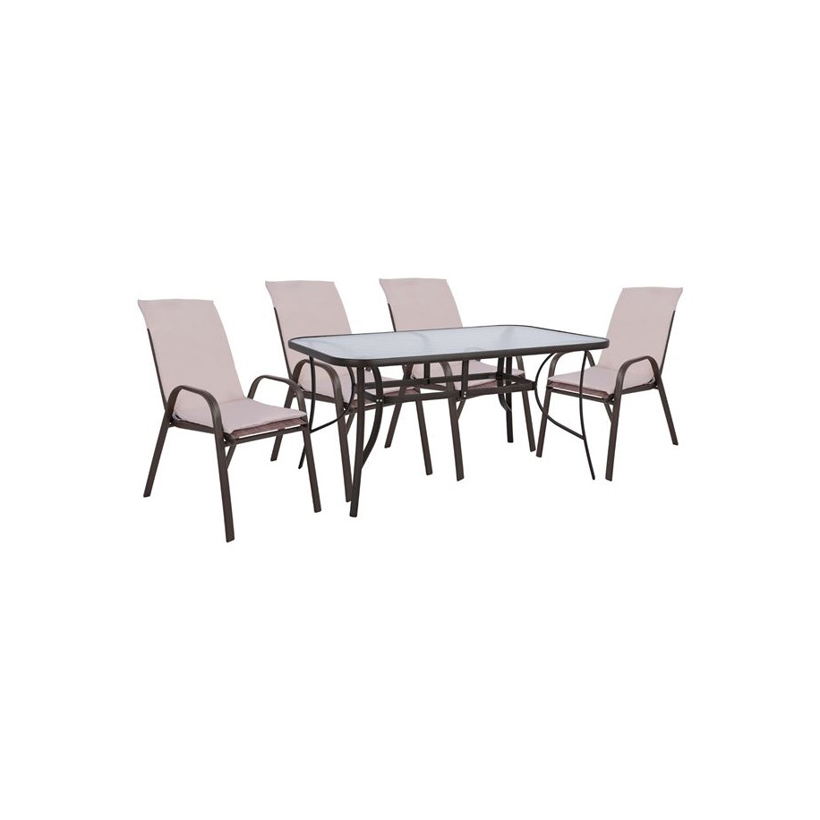 ΣΕΤ ΤΡΑΠΕΖΑΡΙΑΣ 5ΤΜΧ ΚΑΡΕΚΛΕΣ ΜΕ ΜΑΞΙΛΑΡΙ & ΤΡΑΠΕΖΙ 150X90 HM10570.02 ΚΑΦΕ