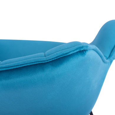 ΠΟΛΥΘΡΟΝΑΚΙ BENJAMIN ΑΠΟ ΒΕΛΟΥΔΟ ΤΙΡΚΟΥΑΖ ME ΜΕΤΑΛΛΙΚΑ ΠΟΔΙΑ HM8682.09 69x68x78 εκ.