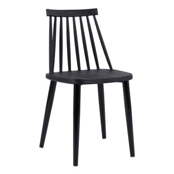 Dining Chair HM8052.12 Vanessa Black with metallic black legs 43x46,5x82 cm.