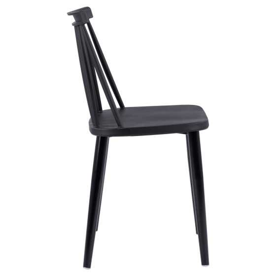 Dining Chair HM8052.12 Vanessa Black with metallic black legs 43x46,5x82 cm.