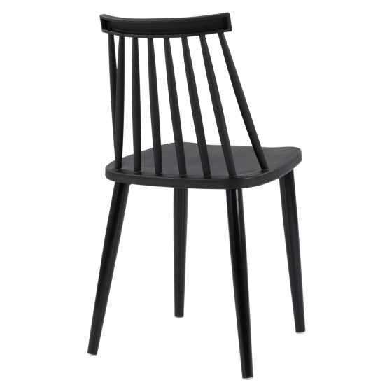 Dining Chair HM8052.12 Vanessa Black with metallic black legs 43x46,5x82 cm.